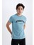 Slim Fit Dar Kesim Bisiklet Yaka Baskılı Kısa Kollu Tişört C5674AX24HS 3