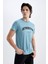 Slim Fit Dar Kesim Bisiklet Yaka Baskılı Kısa Kollu Tişört C5674AX24HS 5