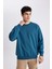 Oversize Fit Bisiklet Yaka Basic Sweatshirt T5139AZ24SP 1