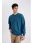 Oversize Fit Bisiklet Yaka Basic Sweatshirt T5139AZ24SP 3