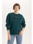 Relax Fit Bisiklet Yaka Kalın Sweatshirt B6586AX23WN 1