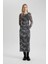 Coool Bodycon Desenli Tül Uzun Kollu Maxi Elbise C1891AX24SP 3