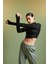 Fit Slim Fit Dar Kesim Dik Yaka Fermuarlı Crop Uzun Kollu Tişört W0343AZ24SP 3