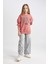 Kız Çocuk Oversize Geniş Kalıp Bisiklet Yaka Baskılı Sweatshirt C0571A824SP 3