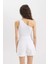 Slim Fit Dar Kesim Tek Omuzlu Fitilli Kaşkorse Atlet C9716AX24SM 5