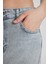 Long Fit Yırtmaçlı Uzun Boy Jean Etek B9847AX24SP 5