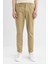 Twill Yazlık Kumaş Pantolon Tapered Fit Normal Kesim Cepli Basic Düz Keten Karışımlı Duble Paça B6585AX24SP 4
