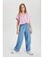 Kız Çocuk Cropped Fit Kısa Kollu Gömlek B5063A824SM 2