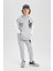 Erkek Çocuk Oversize Geniş Kalıp Nakışlı Kapüşonlu Sweatshirt B6138A824SP 5