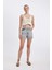 Mom Fit Yüksek Bel Kesik Uçlu Paça Jean Şort B7684AX24HS 3