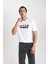Regular Fit Bisiklet Yaka Baskılı Kısa Kollu Tişört B8935AX24SM 3