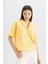 Coool Oversize Geniş Kalıp Pijama Yaka Flamlı Pamuk Kısa Kollu Gömlek C0743AX24SM 1