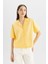 Coool Oversize Geniş Kalıp Pijama Yaka Flamlı Pamuk Kısa Kollu Gömlek C0743AX24SM 3
