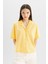 Coool Oversize Geniş Kalıp Pijama Yaka Flamlı Pamuk Kısa Kollu Gömlek C0743AX24SM 4