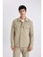 Regular Fit Polo Yaka Çıtçıt Kapamalı Cepli Teknik Gömlek Ceket B7396AX24SP 4