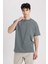 Boxy Fit Bisiklet Yaka Kısa Kollu Basic Tişört C5277AX24SP 3