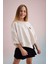 Kız Çocuk Crop Bisiklet Yaka Baskılı Sweatshirt C0274A824SP 1