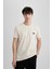 %100 Pamuk Slim Fit Dar Kesim Bisiklet Yaka Baskılı Kısa Kollu Tişört C2078AX24SM 1