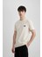 %100 Pamuk Slim Fit Dar Kesim Bisiklet Yaka Baskılı Kısa Kollu Tişört C2078AX24SM 4