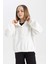 Kız Çocuk Oversize Geniş Kalıp Polo Yaka Düğmeli Sweatshirt C0269A824SP 4