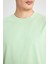 New Regular Fit Bisiklet Yaka Basic Düz %100 Pamuk Kısa Kollu Tişört V7699AZ24SP 5