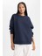 Oversize Fit Bisiklet Yaka Kalın Sweatshirt Y1346AZ23WN 1