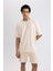 Fit Oversize Fit Bisiklet Yaka Baskılı Kısa Kollu Tişört A1624AX24SM 4