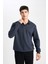 Regular Fit Polo Yaka Jakarlı Triko Sweatshirt A9785AX23AU 4