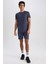Fit Slim Fit Dar Kesim Yaka Baskılı Sporcu Kısa Kollu Tişört V2887AZ23SP 5