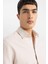 Slim Fit Dar Kesim Polo Yaka Petek Dokulu Uzun Kollu Gömlek B6476AX24SP 4