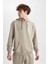 Regular Fit Kapüşonlu Yıkamalı Soluk Efektli Kanguru Cepli Sweatshirt B1118AX23AU 3