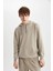 Regular Fit Kapüşonlu Yıkamalı Soluk Efektli Kanguru Cepli Sweatshirt B1118AX23AU 4