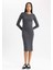 Bodycon Bisiklet Yaka Fitilli Kaşkorse Midi Uzun Kollu Elbise B2465AX23AU 1