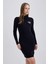 Coool Bodycon Yarım Balıkçı Yaka Fitilli Kaşkorse Uzun Kollu Mini Elbise B2467AX23AU 1