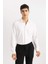 Slim Fit Dar Kesim Polo Yaka Basic Düz Uzun Kollu Gömlek B6491AX24SP 4