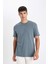 New Regular Fit Bisiklet Yaka Basic Düz %100 Pamuk Kısa Kollu Tişört V7699AZ24SP 3