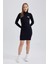 Coool Bodycon Yarım Balıkçı Yaka Fitilli Kaşkorse Uzun Kollu Mini Elbise B2467AX23AU 3