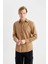 Slim Fit Dar Kesim Pamuklu Basic Düz Uzun Kollu Gömlek A4644AX24SP 3