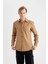 Slim Fit Dar Kesim Pamuklu Basic Düz Uzun Kollu Gömlek A4644AX24SP 4