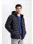 Slim Fit Hafif Şişme Mont Su İtici Kapüşonlu Fermuarlı Cepli Mevsimlik N4661AZ24SP 3