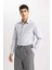 Slim Fit Dar Kesim Polo Yaka Petek Dokulu Uzun Kollu Gömlek B6476AX24SP 4