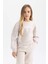 Kız Çocuk Relax Fit Bisiklet Yaka Baskılı Kalın Sweatshirt B4675A823WN 1