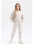 Kız Çocuk Relax Fit Bisiklet Yaka Baskılı Kalın Sweatshirt B4675A823WN 2