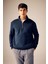 Comfort Regular Fit Rahat Kalıp Fermuarlı Dik Yaka Basic Düz Sweatshirt X7405AZ23AU 3