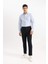 Slim Fit Dar Kesim Polo Yaka Petek Dokulu Uzun Kollu Gömlek B6476AX24SP 5