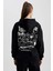 Coool Oversize Fit Kapüşonlu Baskılı Kalın Kumaş Sweatshirt A4753AX23WN 5
