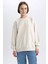 Oversize Fit Bisiklet Yaka Kalın Basic Sweatshirt Y1346AZ23WN 3
