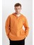 Comfort Regular Fit Rahat Kalıp Kapüşonlu Çıtçıt Kapamalı Baskılı Sweatshirt B4766AX24SP 4