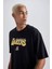Fit NBA Los Angeles Lakers Oversize Geniş Kalıp Bisiklet Yaka Kısa Kollu Tişört 3