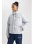 Fit Su Geçirmez Dik Yaka Puffer Şişme Mont A1550AX23AU 4
